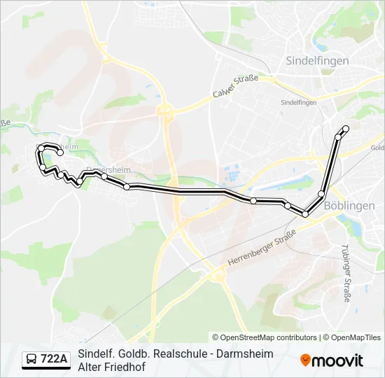 722A Bus Line Map