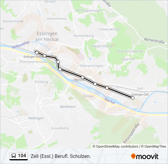 104 Bus Line Map