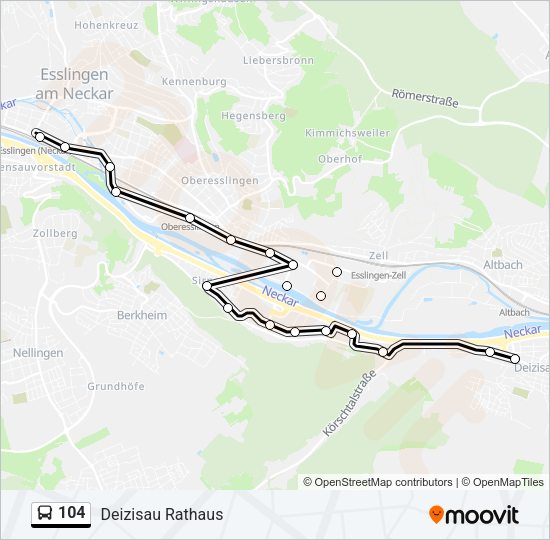 104 Bus Line Map