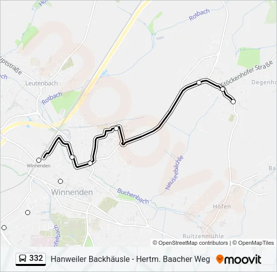 332 Bus Line Map