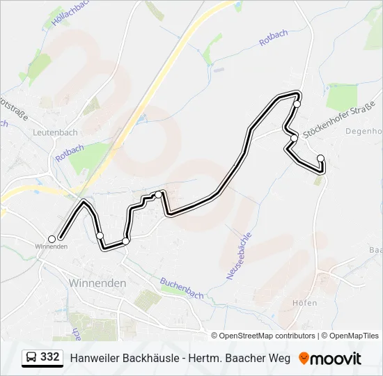 332 Bus Line Map