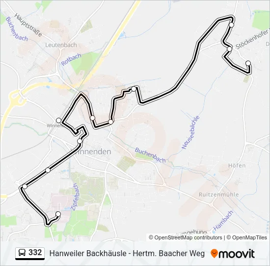 332 Bus Line Map