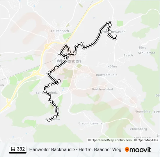 332 Bus Line Map