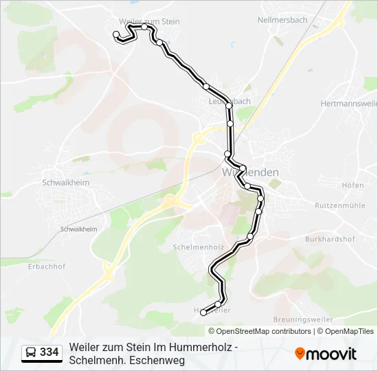 334 Bus Line Map