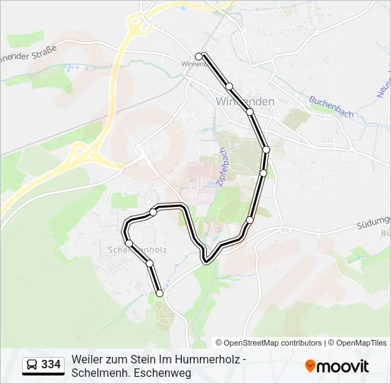334 Bus Line Map