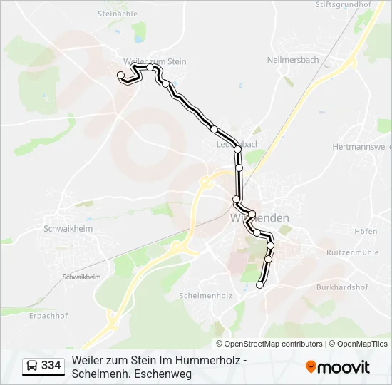 334 Bus Line Map