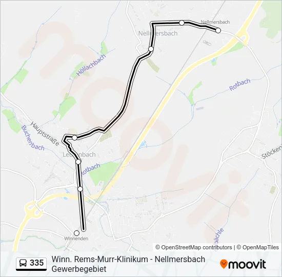 335 Bus Line Map