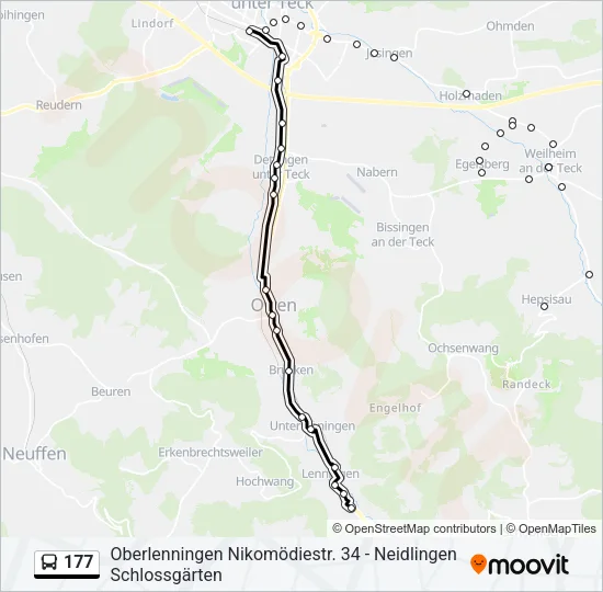177 Bus Line Map