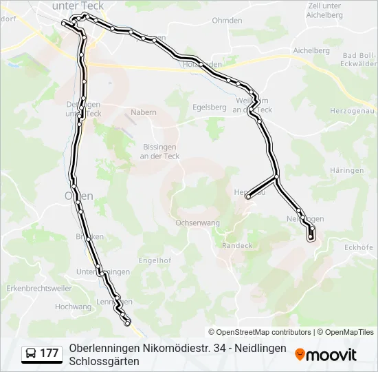 177 Bus Line Map