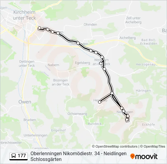 177 Bus Line Map