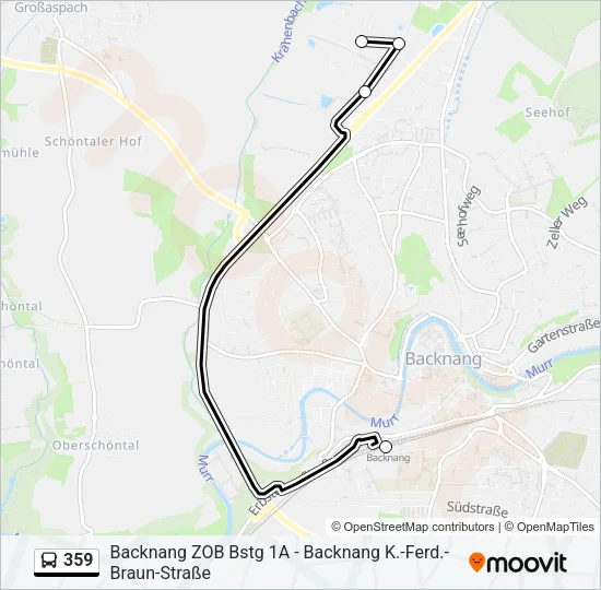 359 Bus Line Map