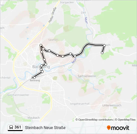 361 Bus Line Map