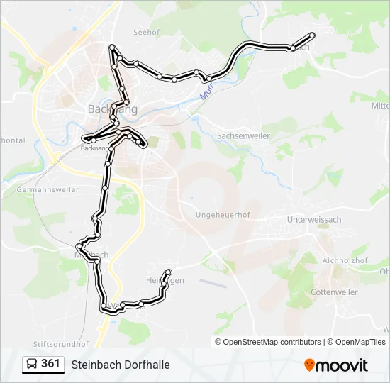 361 Bus Line Map