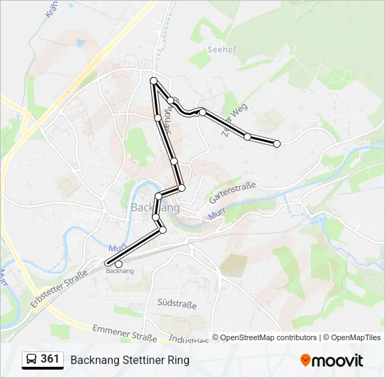361 Bus Line Map