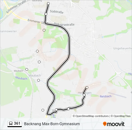 361 Bus Line Map