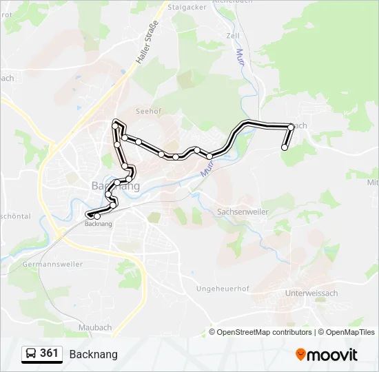 361 Bus Line Map