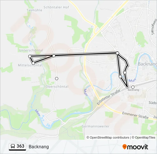 363 Bus Line Map