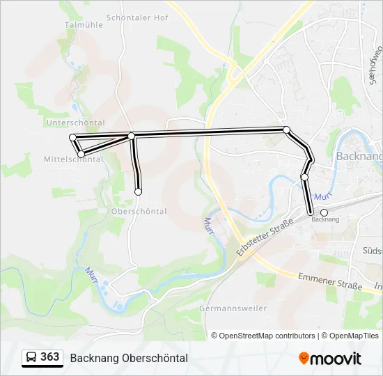 363 Bus Line Map