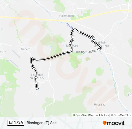 173A Bus Line Map