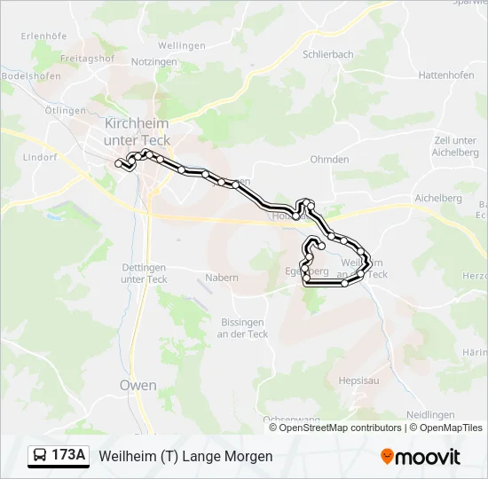 173A Bus Line Map