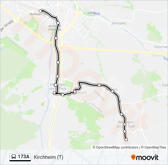 173A Bus Line Map