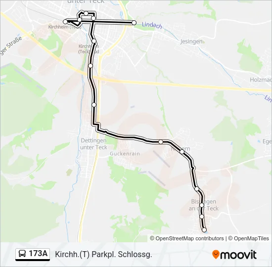 173A Bus Line Map