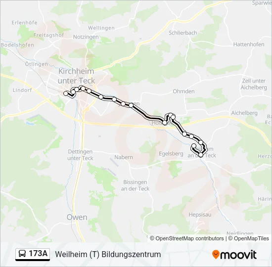 173A Bus Line Map