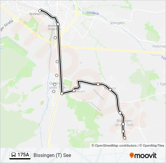 175A Bus Line Map
