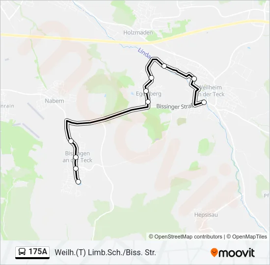 175A Bus Line Map