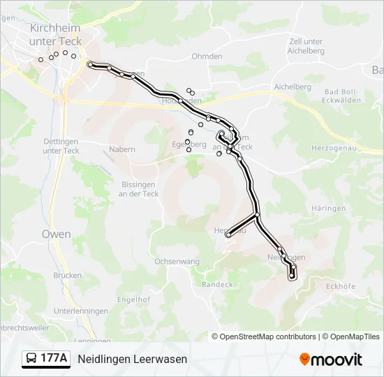 177A Bus Line Map