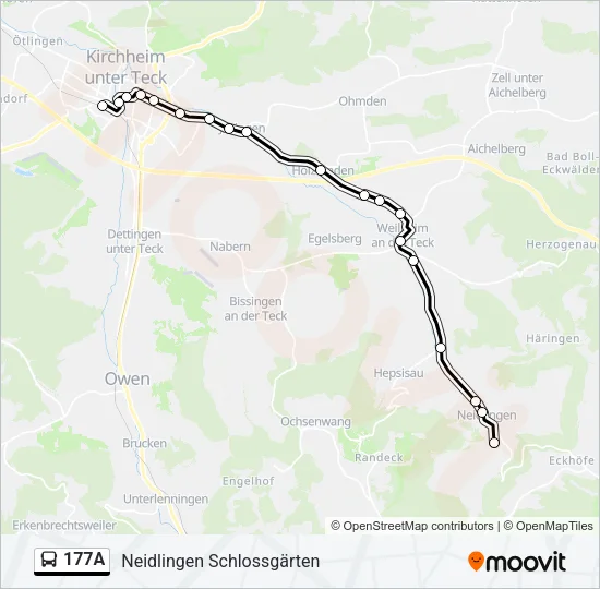 177A Bus Line Map