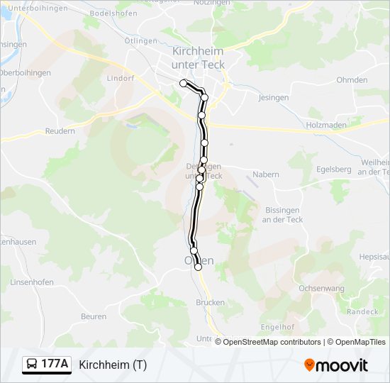 Автобус 177A: карта маршрута