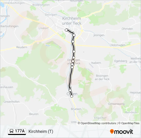 177A Bus Line Map
