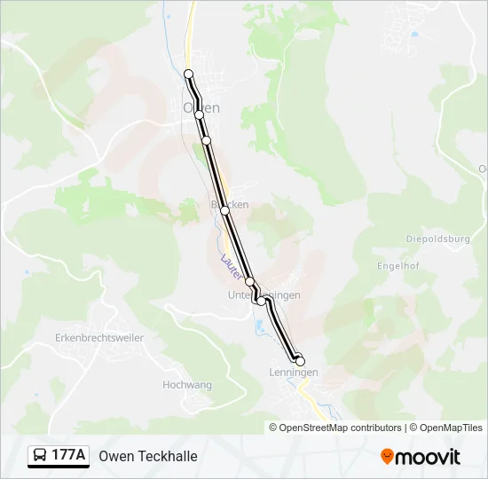 Автобус 177A: карта маршрута