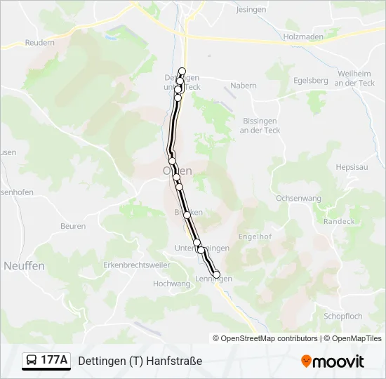 Автобус 177A: карта маршрута