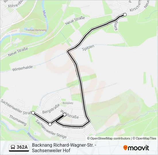 362A Bus Line Map