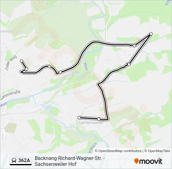 362A Bus Line Map