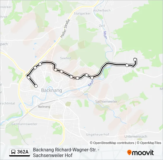 362A Bus Line Map