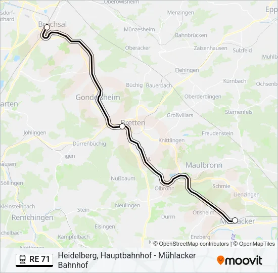 RE 71 Train Line Map