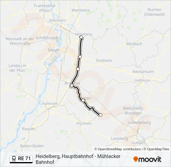 RE 71 Train Line Map