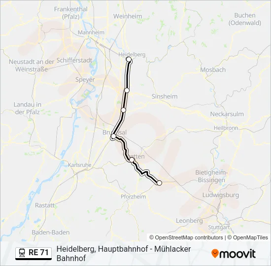 RE 71 Train Line Map