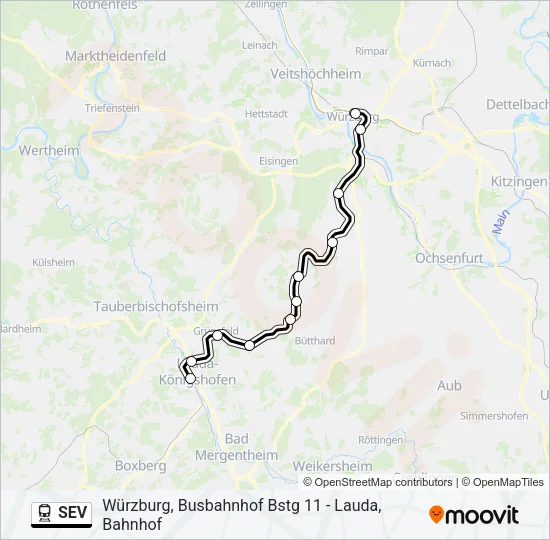 SEV Train Line Map