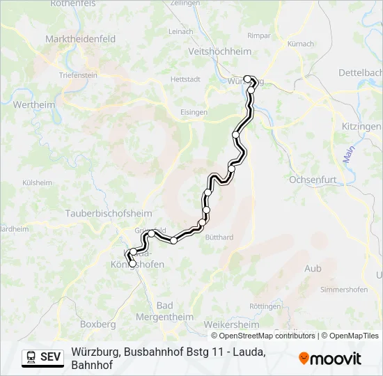 SEV Train Line Map