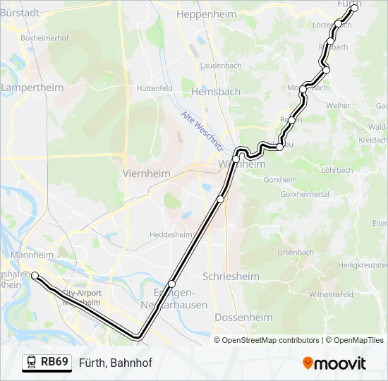 RB69 Train Line Map
