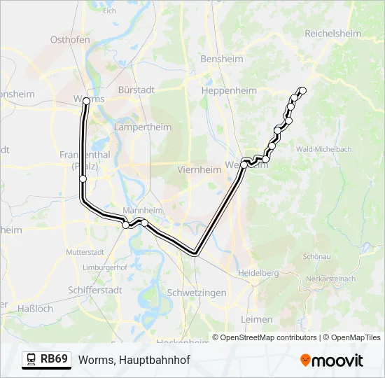 RB69 Train Line Map