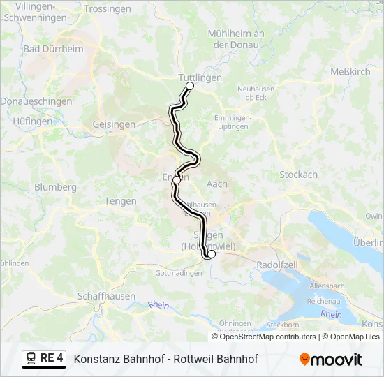 RE 4 Train Line Map
