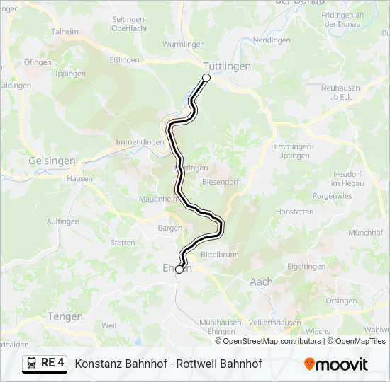 RE 4 Train Line Map