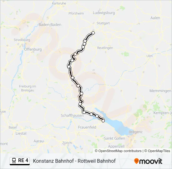RE 4 Train Line Map