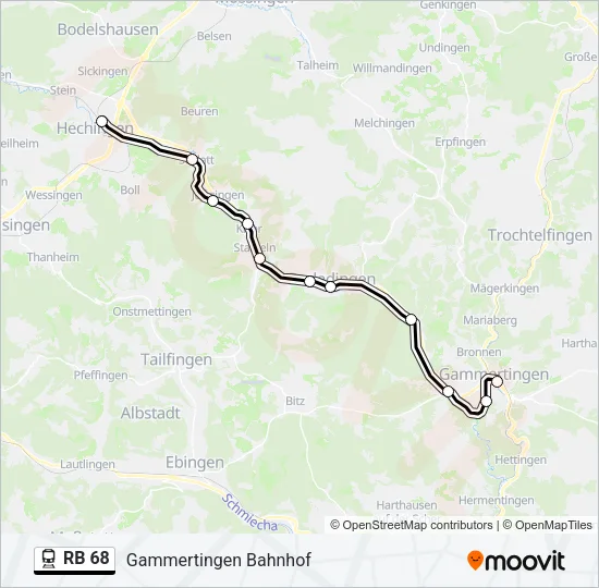 RB 68 Train Line Map