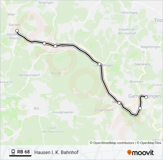 RB 68 Train Line Map